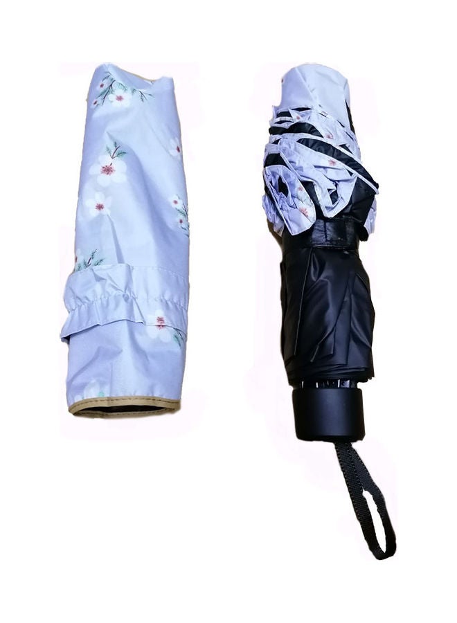 يوتيكس مظلة قابلة للطي ومزدوجة الاستخدام بحافة من الدانتيل ومزينة بنقشة زهور ارجواني فاتح - Image 2