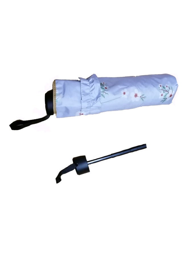 يوتيكس مظلة قابلة للطي ومزدوجة الاستخدام بحافة من الدانتيل ومزينة بنقشة زهور ارجواني فاتح - Image 3