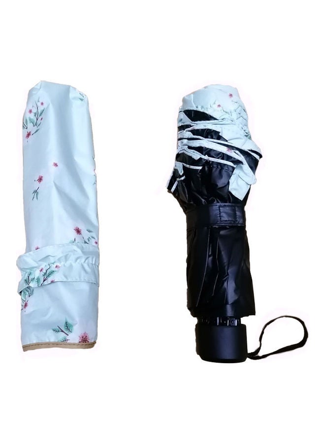 UTEX Foldable Double Usage Lace Edge Floral Umbrella Light Blue - Image 2