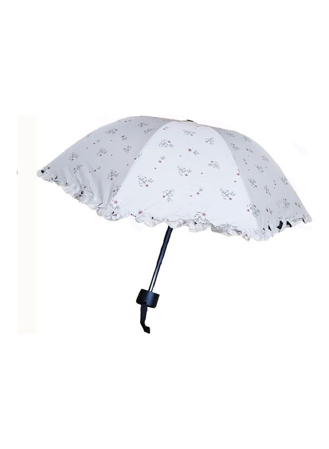 UTEX Foldable Double Usage Lace Edge Floral Umbrella Beige - Image 1