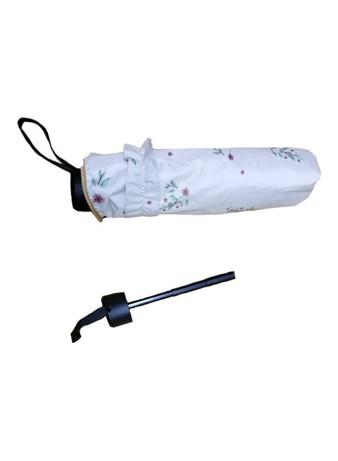 UTEX Foldable Double Usage Lace Edge Floral Umbrella Beige - Image 3