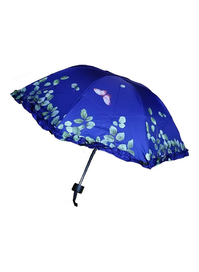UTEX Foldabe Double Usage Lace Edge Butterfly Umbrella Navy - Image 1