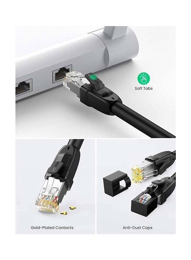 Ugreen - Ethernet Cable CAT 8 40Gbps 2000MHz PoE High-Speed LAN RJ45 Cord S/FTP Pure Copper Network Lead Compatible with Xbox One Switch PS5/4 Mac Modem Router Patch Panel TV -15M Black - Image 1