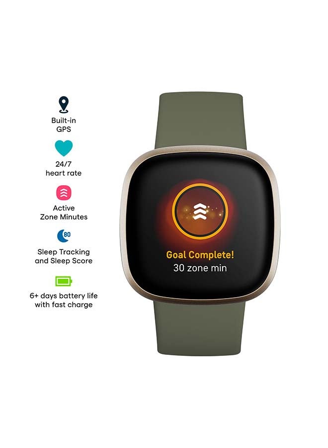 Fitbit Versa 3 Health And Fitness Smartwatch With GPS Olive/Soft Gold Aluminum  - Image 3