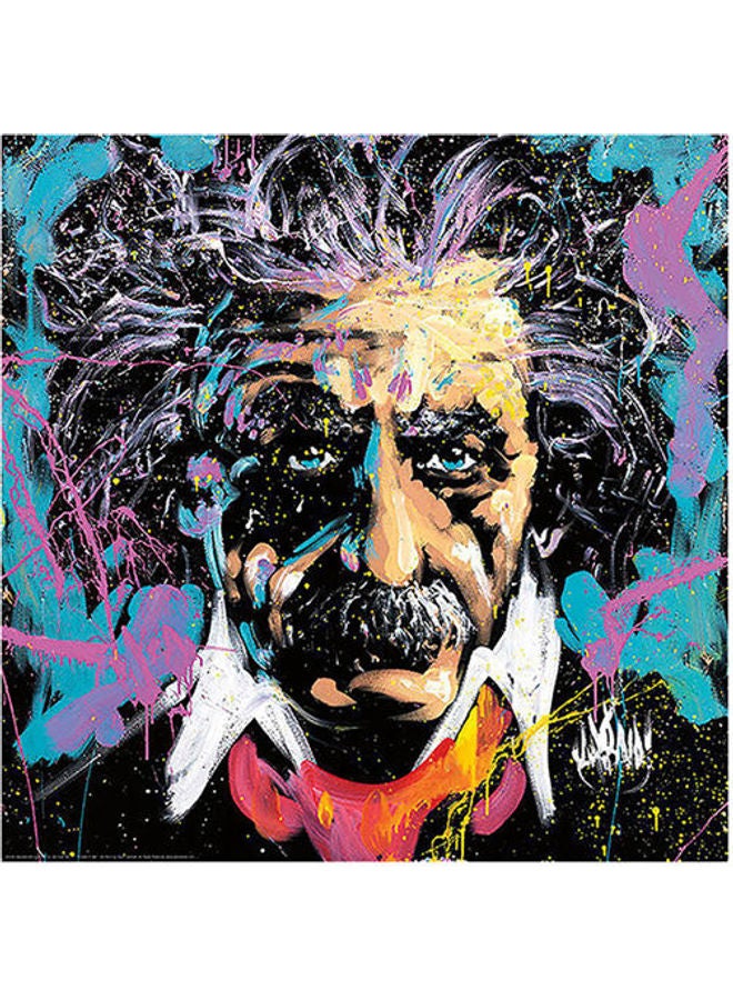 Einstein Wall Art Blue/White 23x23cm
