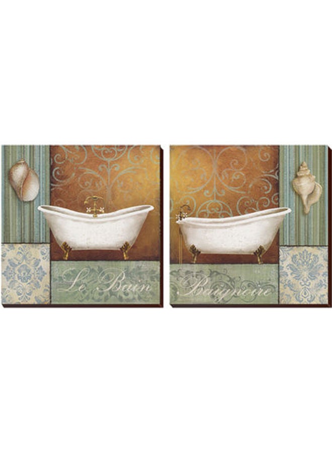 Photo Block Bath Decor Wall Art Multicolour 15x15cm 
