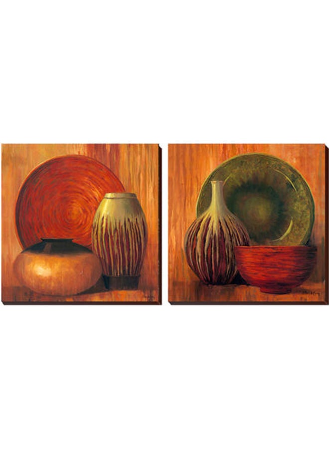 Photo Block Pottery Decor Wall Art Multicolour 23x23cm 