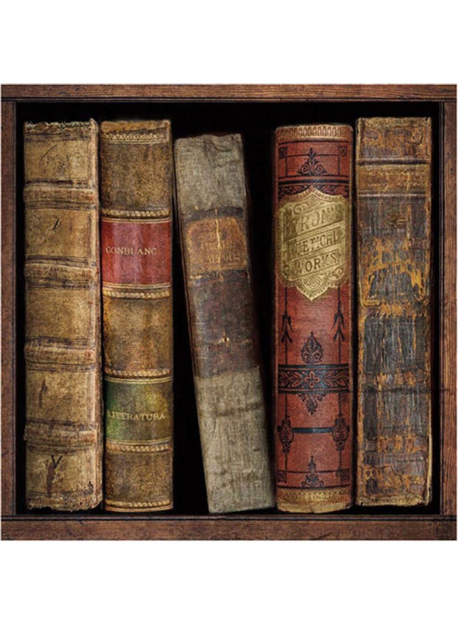 Photo Block Contemporary Books Wall Art Blue/White 30x30cm 