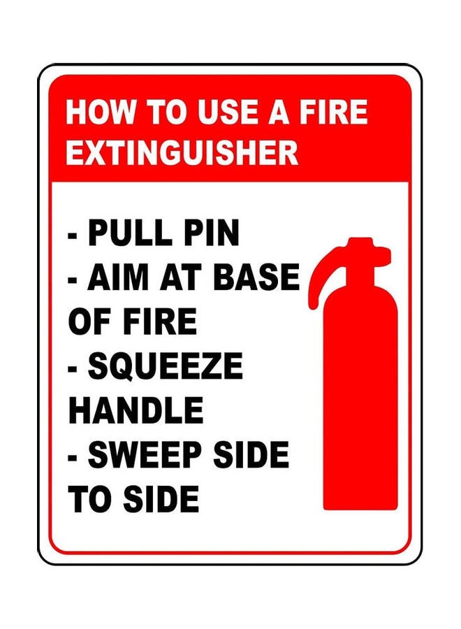 طقم طفاية حريق مزودة بمسحوق كيميائي جاف مكون من قطعتين أحمر - Image 3