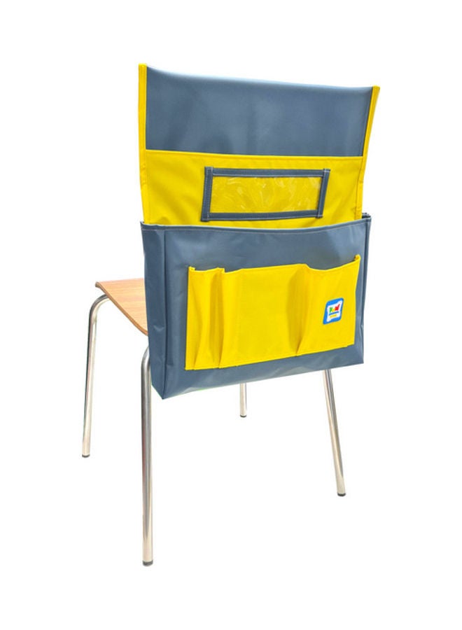 فن ليرنينج ستور Smart Chair Storage Pocket Organizer With Name Tag Slot Grey/Yellow - Image 1