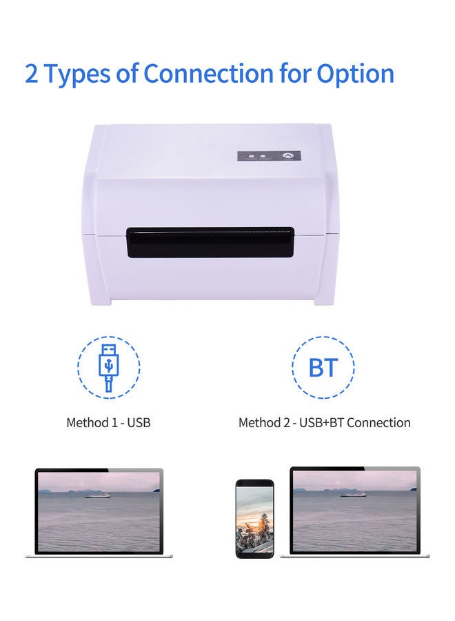 Generic Desktop Thermal Label Printer White  - Image 4