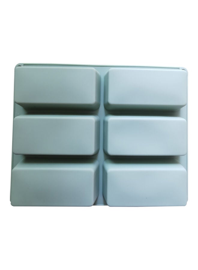 6-Cavity Rectangle Shape Silicone Mould Light Blue 27 x 21cm - Image 1