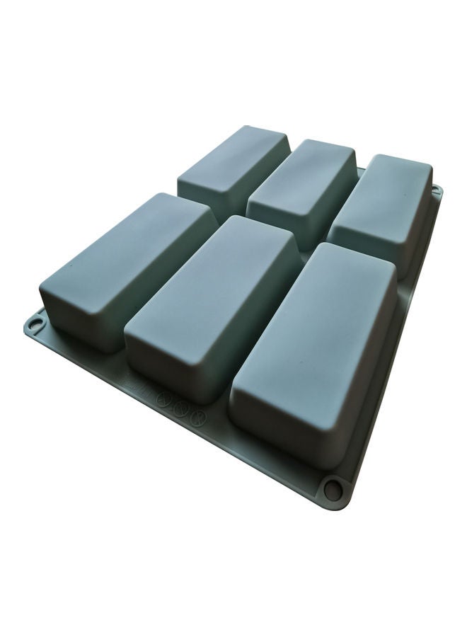 6-Cavity Rectangle Shape Silicone Mould Light Blue 27 x 21cm - Image 3