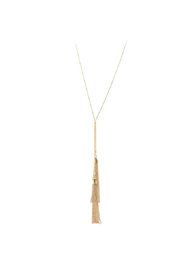 SpinningDaisy Spinning Daisy Double Fringe End Statement Simple Y Necklace - Image 1