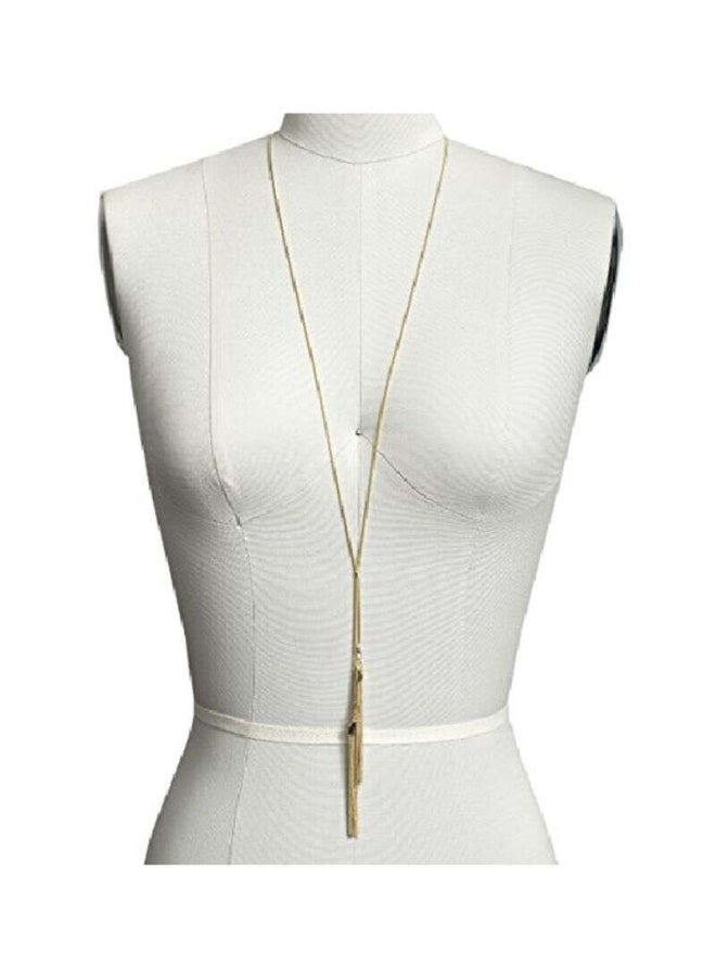 SpinningDaisy Spinning Daisy Double Fringe End Statement Simple Y Necklace - Image 2