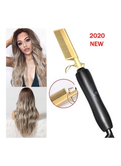 Phone Planet High Heat Press Comb Mini Hair Straightener Gold/Black  - Image 3