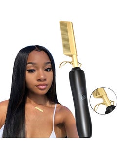 Phone Planet High Heat Press Comb Mini Hair Straightener Gold/Black  - Image 1