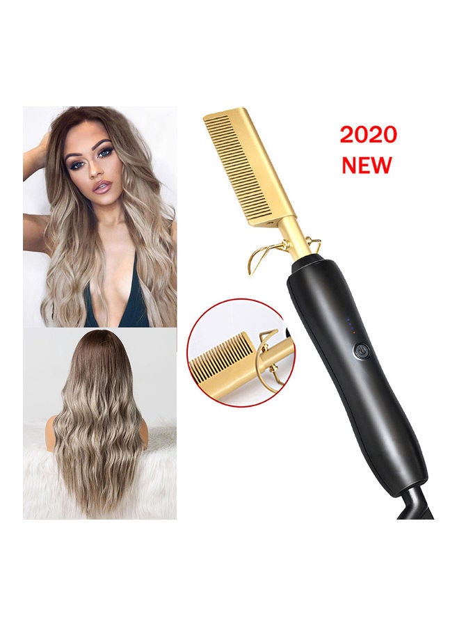 High Heat Press Comb Mini Hair Straightener Gold/Black - v1620620529/N47249762A_2