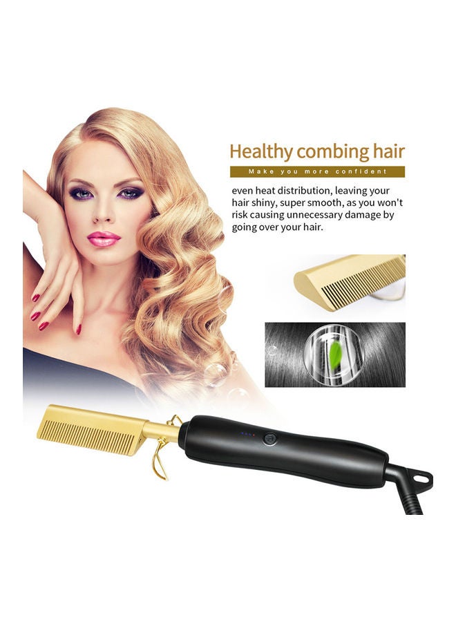 High Heat Press Comb Mini Hair Straightener Gold/Black - v1620620529/N47249762A_4