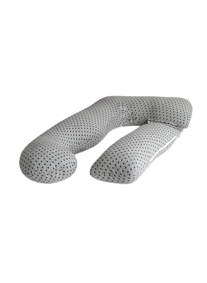 PharMeDoc - U Shape Pregnancy Poly Pillow Stars - Grey - Image 1