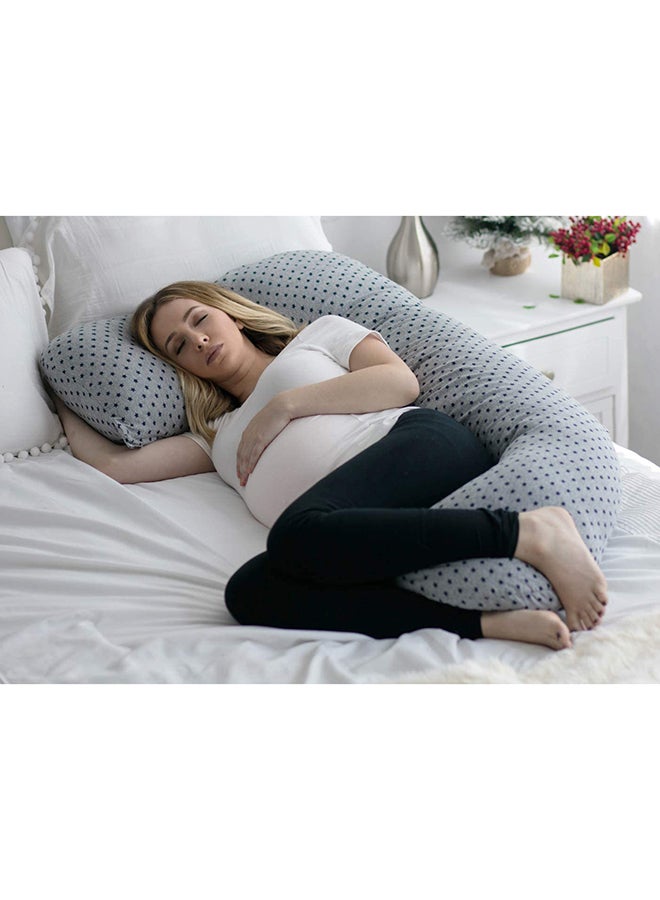 PharMeDoc - U Shape Pregnancy Poly Pillow Stars - Grey - Image 1