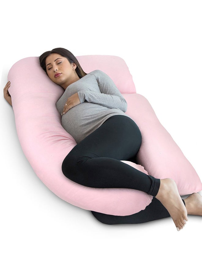 PharMeDoc - U Shape Pregnancy Poly Pillow - Light Pink - Image 1