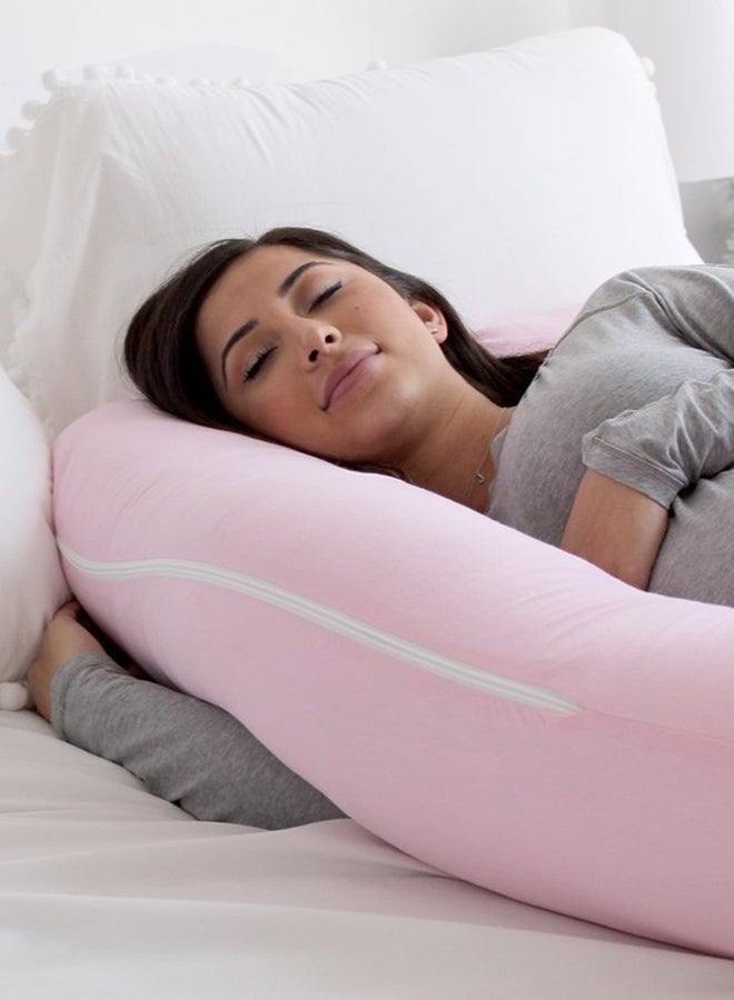 PharMeDoc - U Shape Pregnancy Poly Pillow - Light Pink - Image 1