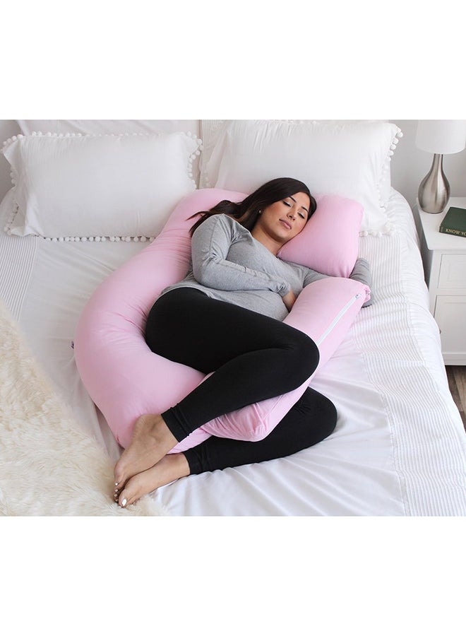 PharMeDoc - U Shape Pregnancy Poly Pillow - Light Pink - Image 1