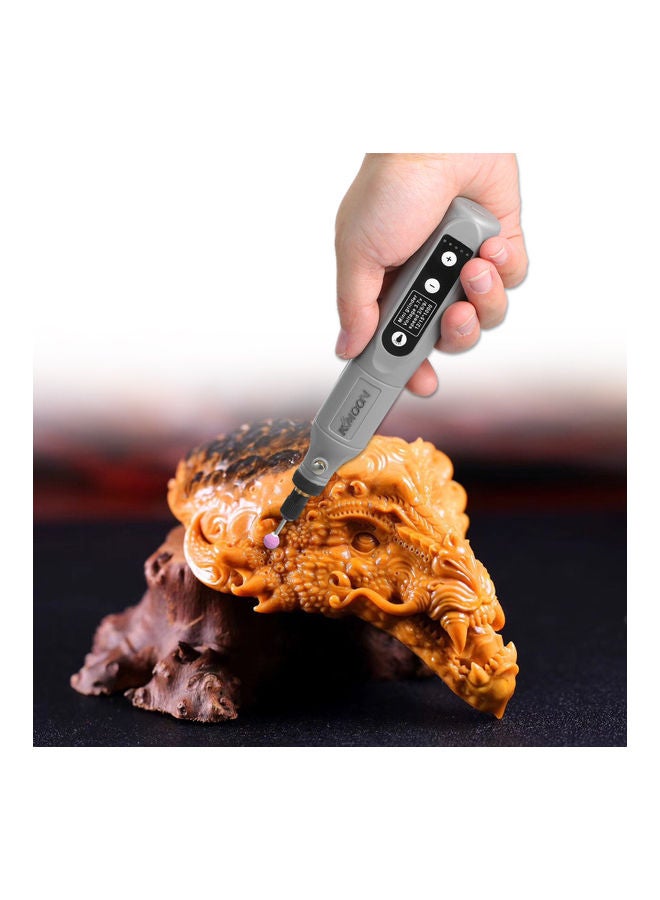 KKmoon 5 Speed Mini Electric Grinder Tool Set Grey 21x5.5x7cm - Image 4