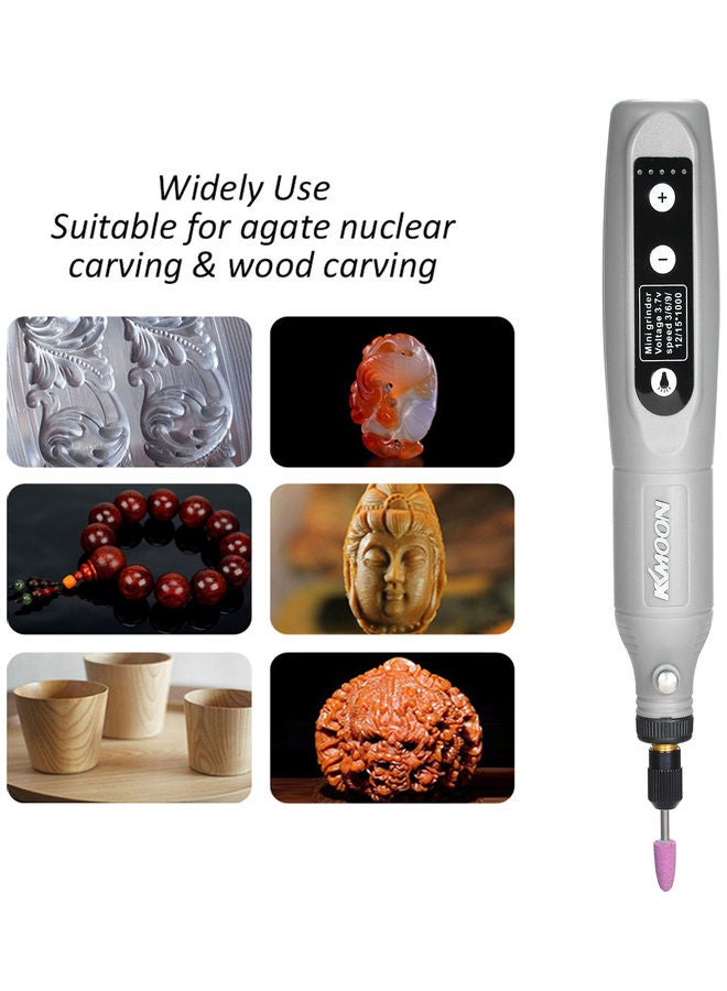 KKmoon 5 Speed Mini Electric Grinder Tool Set Grey 21x5.5x7cm - Image 5