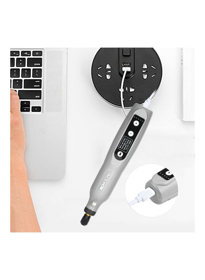 KKmoon 5 Speed Mini Electric Grinder Tool Set Grey 21x5.5x7cm - Image 2