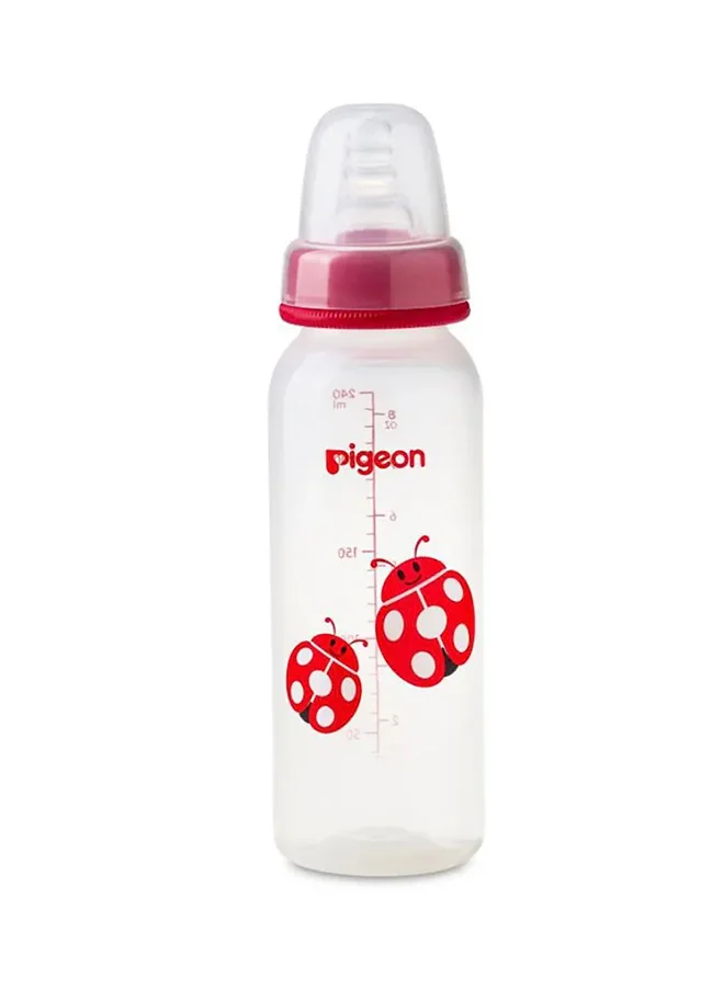 pigeon Pack Of 1 Peristaltic Nipple Slim Neck Animal Decorated Baby Feeding Bottle 240 ML - Assorted