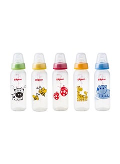 pigeon Pack Of 1 Peristaltic Nipple Slim Neck Animal Decorated Baby Feeding Bottle 240 ML - Assorted  - Image 2
