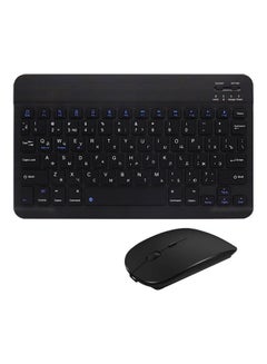 Ultra-Slim Portable Wireless Bluetooth Keyboard with Mouse Black