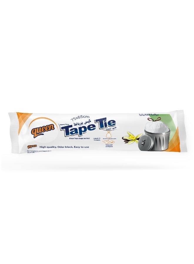 Queen 15-Piece Tape Tie Scented Plastic Trash Bag Multicolour 65x75cm 