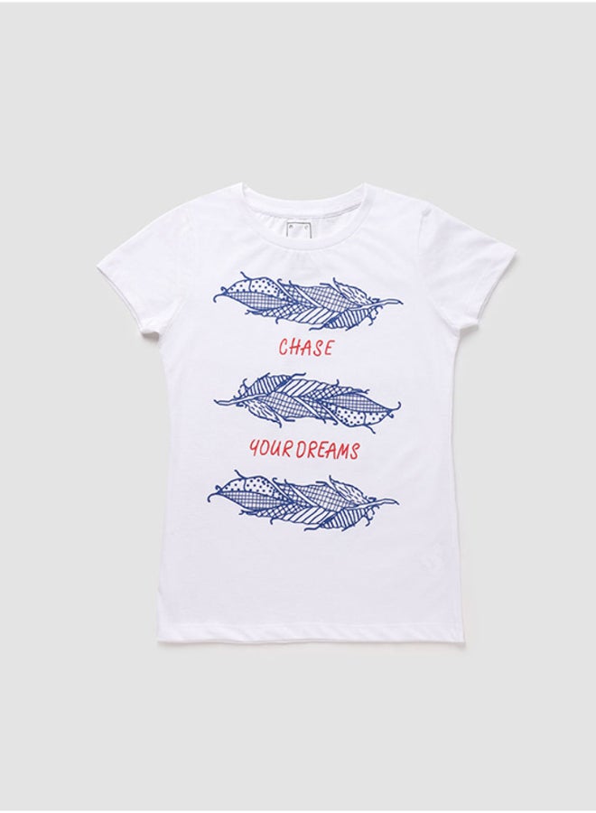 Neon Boys Crew Neck Short Sleeve T-Shirt White  - Image 1