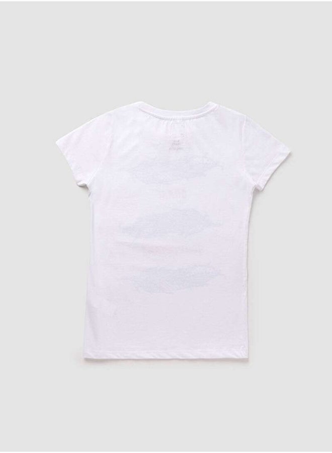 Neon Boys Crew Neck Short Sleeve T-Shirt White  - Image 2