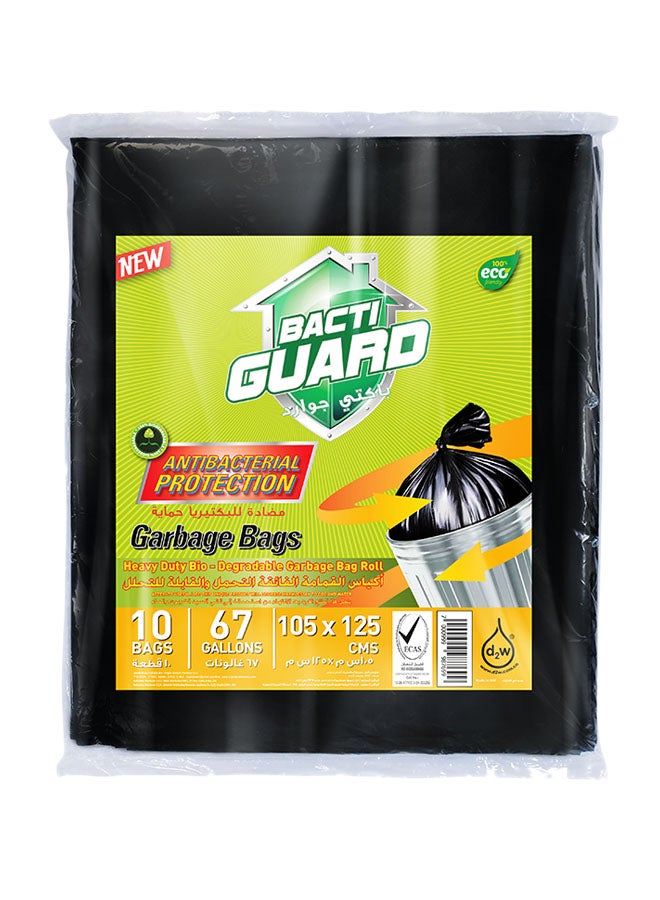10-Piece Garbage Bags Black 105x125cm