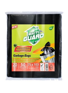 Bacti Guard 20-Piece Garbage Bags Black 75x103cm  - Image 1