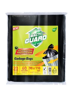 Bacti Guard 20-Piece Garbage Bags Black 90x110cm  - Image 1