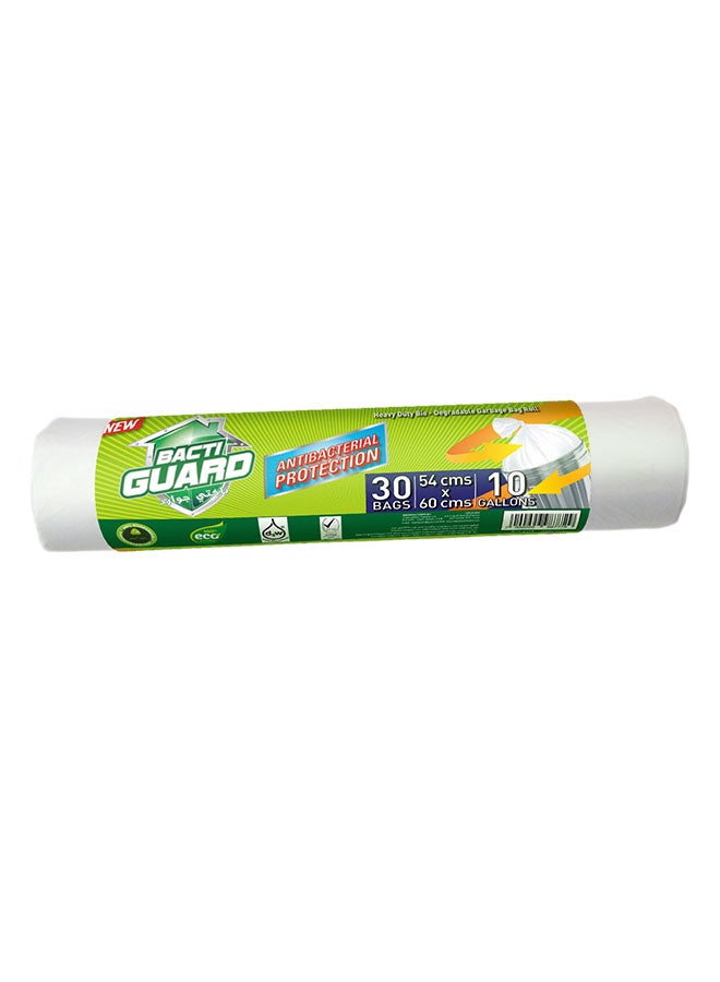 BACTIGUARD 30-Piece Garbage Bag Set White 54x60cm  - Image 1