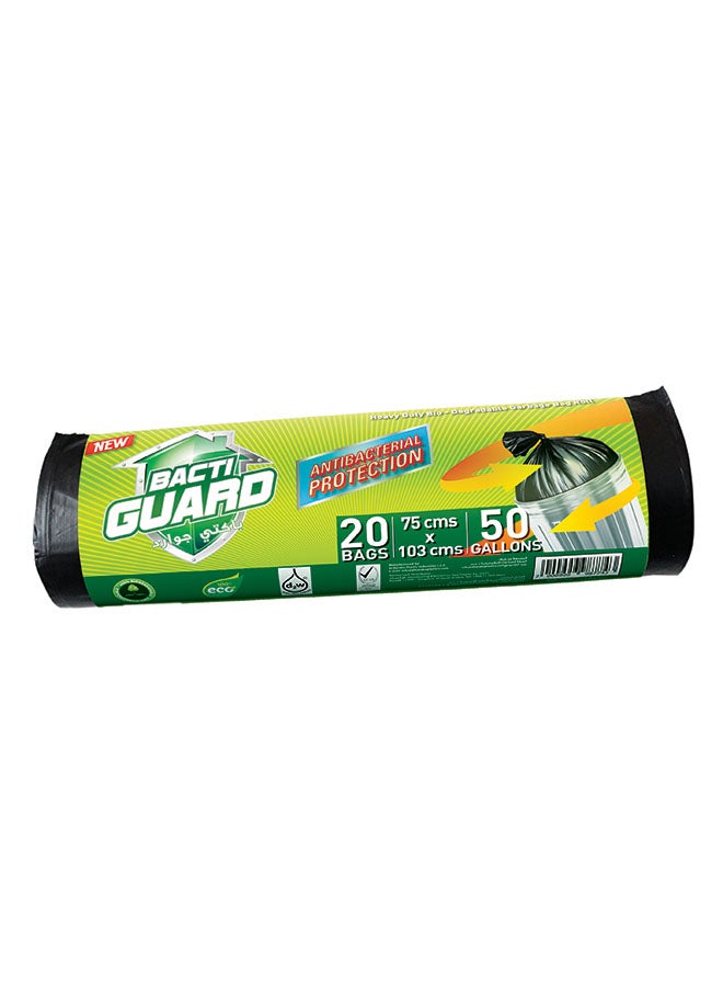 BACTIGUARD - 20-Piece Garbage Bag Black 75x103cm - Image 1