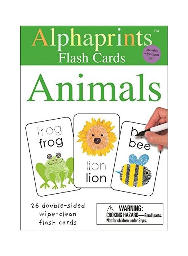 Alphaprints: Wipe Clean Flash Cards Animals Paperback English by Roger Priddy - 42864
