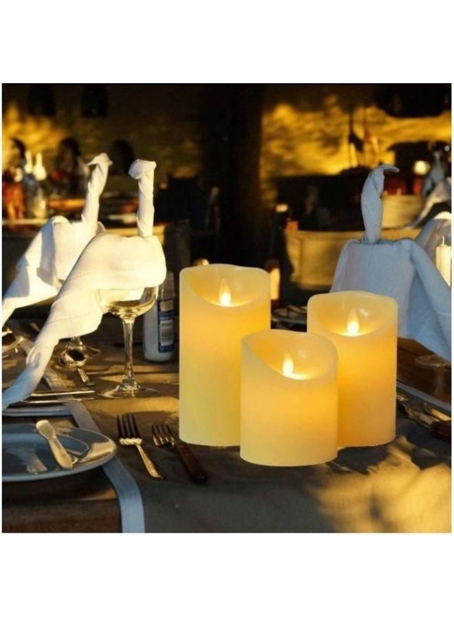 4-Piece Led Flameless Candle With Remote Control Orange 4*5*6inch  - Image 3