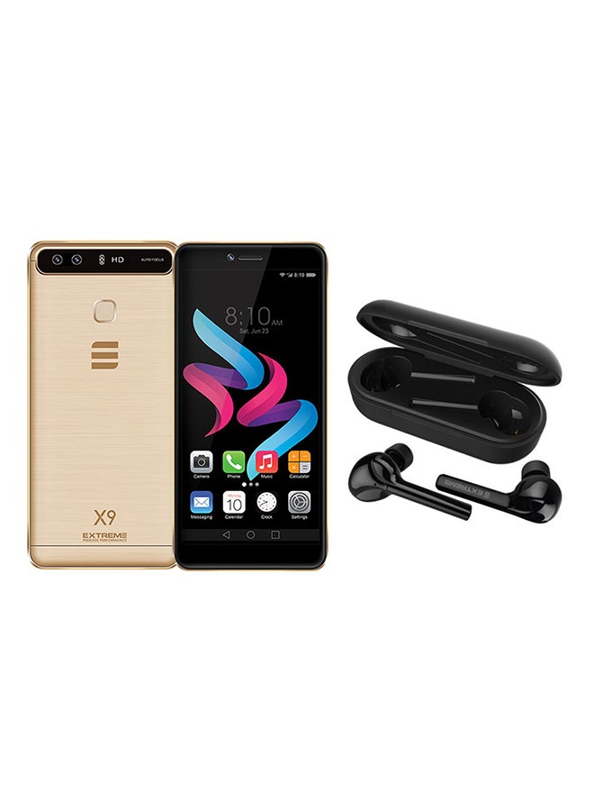 G-TiDE EXTREME Extreme X9 Dual SIM Gold 2GB RAM 16GB 4G LTE With TWS Stereo Bluetooth In-Ear Earbuds  - Image 1