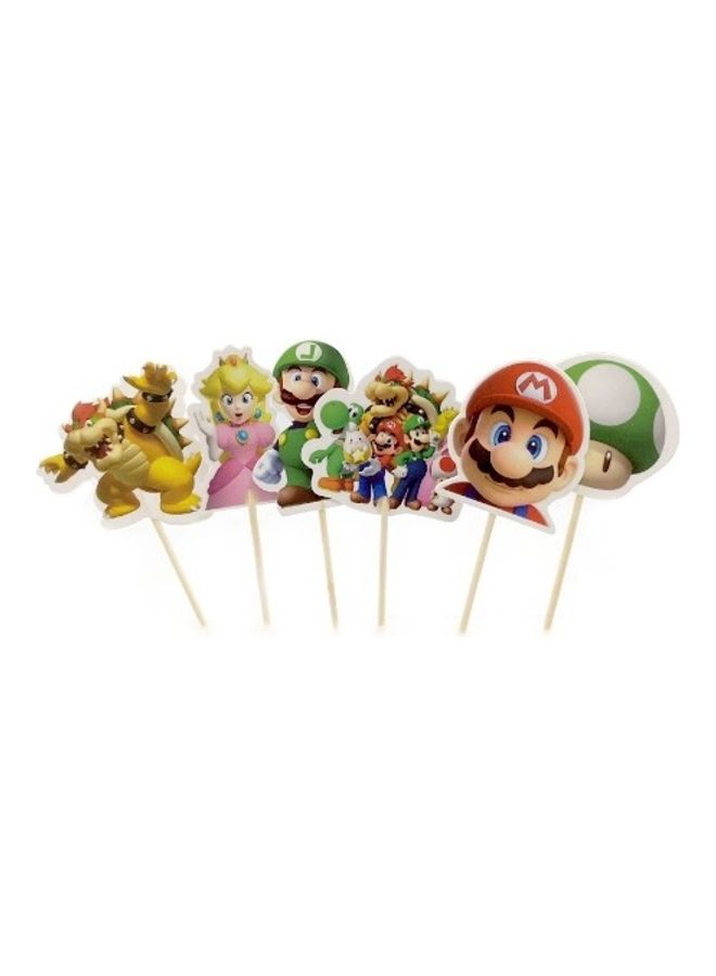 Tamona 24-Piece Super Mario Birthday Cupcake Toppers