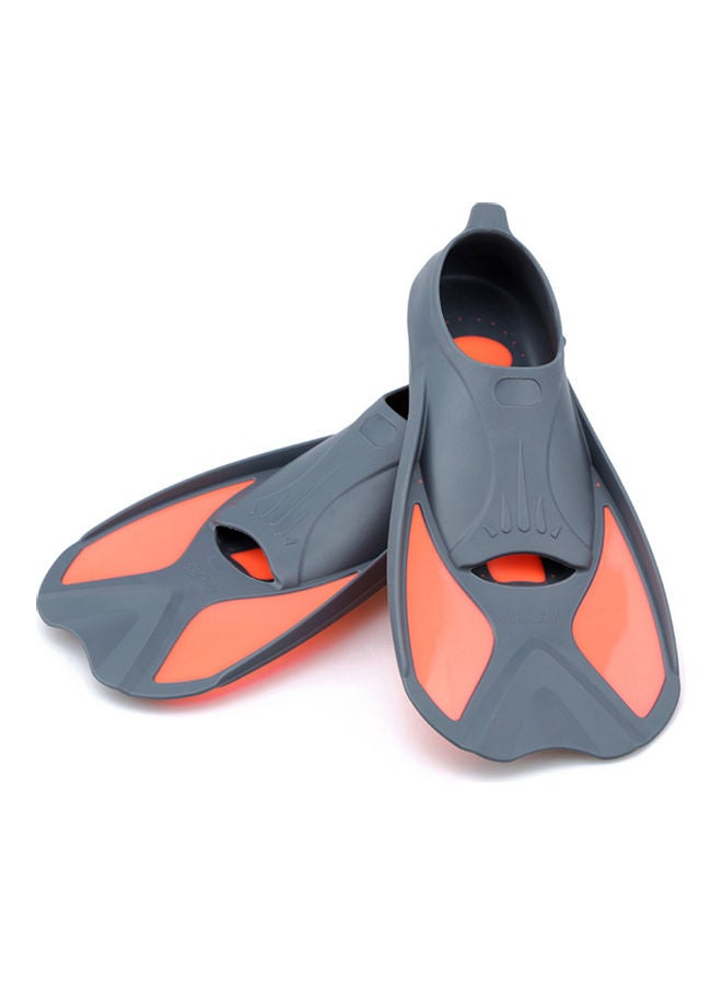 Generic Kids Short Light Swim Fins Flippers Grey & Orange 4XS 32.00*10.00*20.00cm  - Image 1