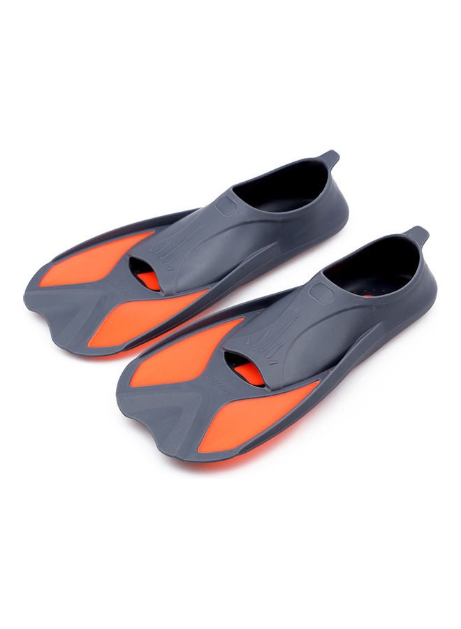 Generic Kids Short Light Swim Fins Flippers Grey & Orange 4XS 32.00*10.00*20.00cm  - Image 2