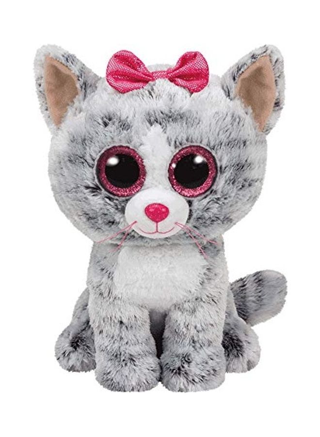 تي واي دمية محشوة على شكل القطة كيكي بلون رمادي، مقاس عادي - Image 1