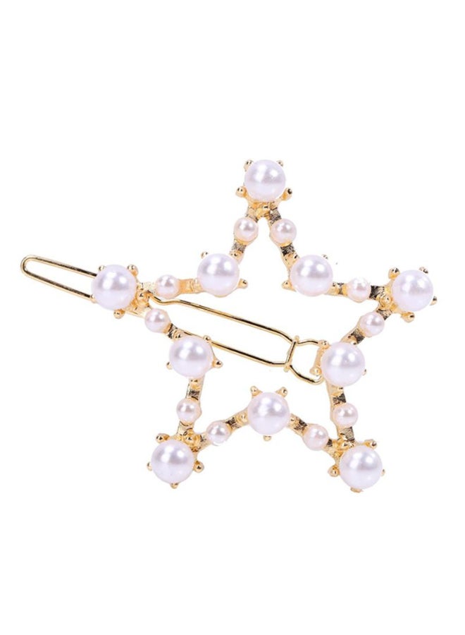 Pair Of Anti-Slip Rhinestone Clip White/Rose Gold